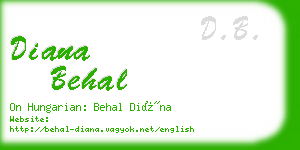 diana behal business card